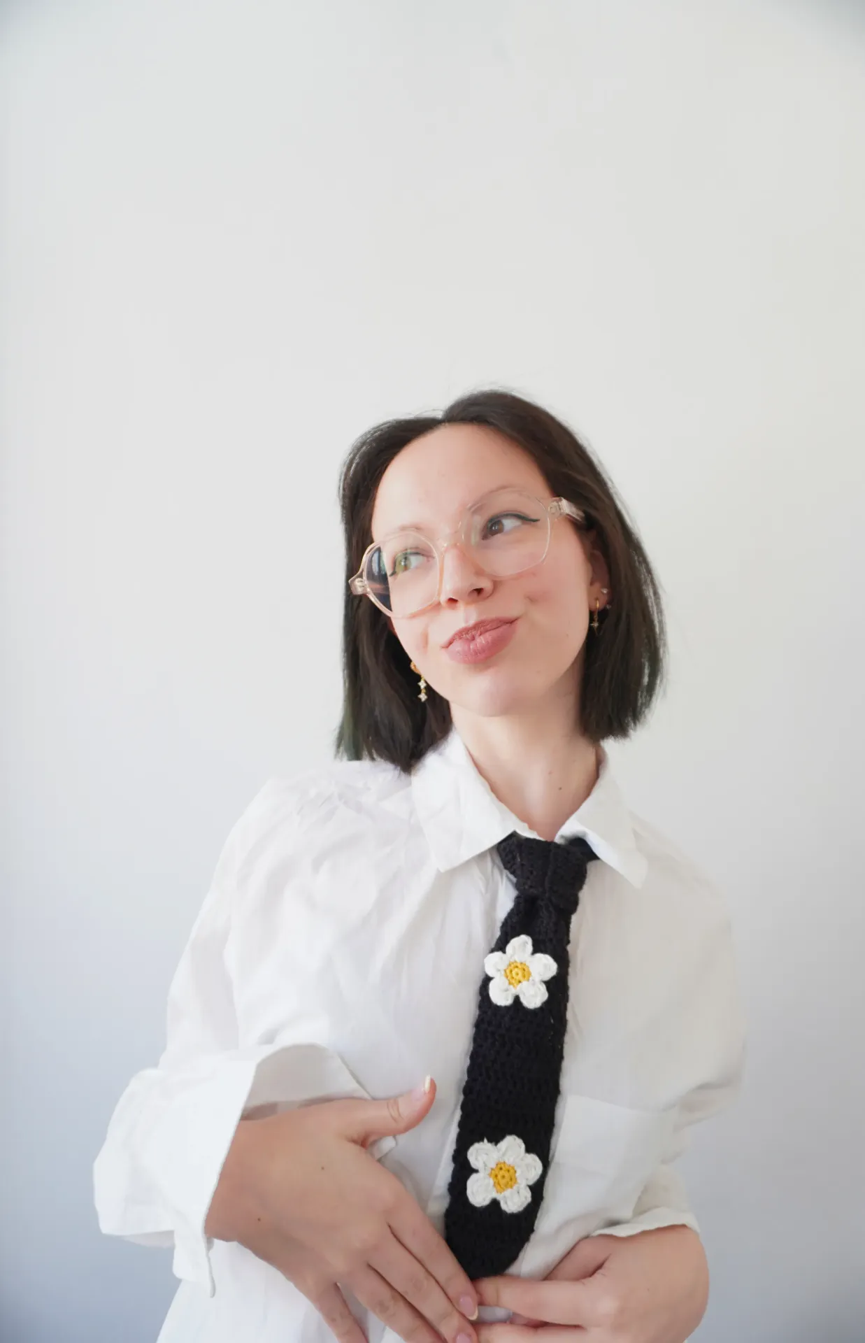 Cravate Noire Marguerite 🌼